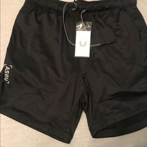 Men’s ASRV 7 inch Black Liner Running Short- Med
